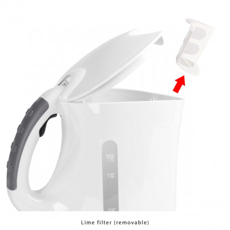 CLATRONIC CLATRONIC Wasserkocher WK 3445, Wasserkocher 1,7 Liter, max. 2200Watt, weiss schwarz Чайник CLATRONIC WK 3445, чайник 1,7 л, макс 2200 Вт, белый