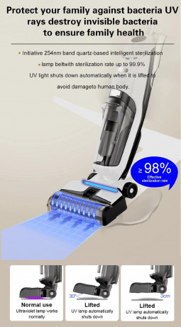 BTCBOT BTCBOT Akku-Saugwischer Aspiradora 12PRO, 250,00 W, Beutellos, Wischen und Saugen, 5kpa Saugkraft, UV Licht gegen Milben  Bakterien  Беспроводной пылесос BTCBOT Aspiradora 12PRO, 250,00 Вт, без мешка, вытирает и пылесосит, мощность всасывания 5 кПа