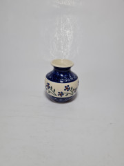 Ваза винтажная Bunzlauer в синих тонах, ручная работа, фарфор, малая, 9 см, Германия, 1960-70гг.