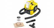 Karcher Karcher WD 1 Compact Battery, Nass-/Trockensauger gelb/schwarz, ohne Akku und Ladegerat gelb/schwarz Karcher WD 1 Compact Battery, пылесос для сухой и влажной уборки желтый/черный, без аккумулятора и зарядного устройства