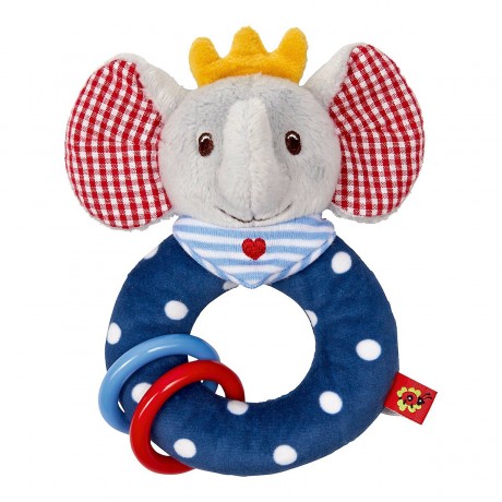 Die Spiegelburg Ringrassel mit Klapperringen Elefant BabyGluck Погремушка-погремушка с кольцами-погремушками Elephant BabyGluck