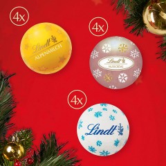 Lindt Frohes Fest Tisch Adventskalender 115g, Линдт Адвент календарь 2025, 24 сладких сюрприза, 115 грамм