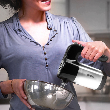 Duronic Duronic Handmixer, HM3 elektrischer Handmixer, 300 Watt, Aufbewahrungsbasis, Edelstahl  Ручной миксер Duronic, Электрический ручной миксер HM3, 300 Вт, основание для хранения, нержавеющая сталь
