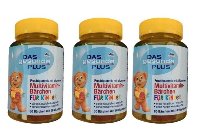 Mivolis Multivitamin Barchen Миволис Мультивитамины для детей от 4-х лет, жевательные мишки, Набор 3 шт. x 60 шт
