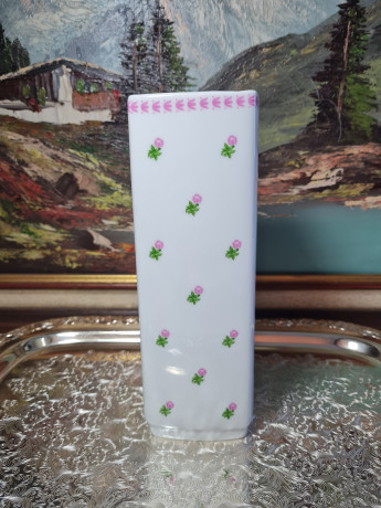 Ваза винтажная Gerold Bavaria / W.Germany с декором из мелких цветов, фарфор, 22 см, Германия, 1960-70гг.