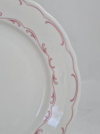 Чайное трио винтажное Bavaria, бело-красный декор, фарфор, Германия, 1960-70гг.