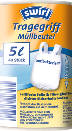 Swirl Мешки для мусора антибактериальные, 40 шт
