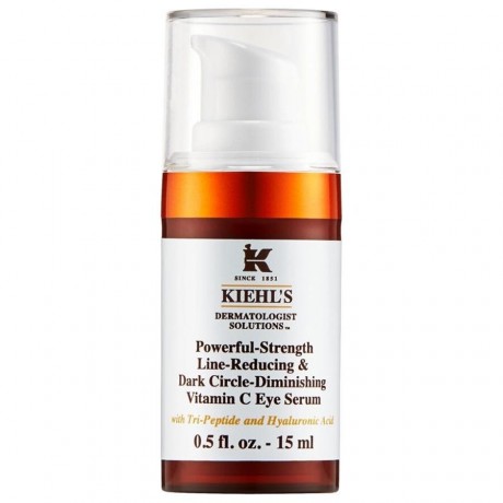 Kiehl’s Powerful-Strength Line-Reducing & Dark Circle Diminishing Vitamin C Eye Serum  Сыворотка для кожи вокруг глаз Powerful-Strength, сокращающая морщины и уменьшающая темные круги под глазами с витамином С 15мл