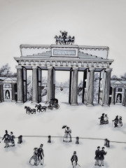 KPM Декоративная фарфоровая тарелка &quot;Бранденбургские ворота&quot;, 19,5 см, Германия, 1960-70гг.