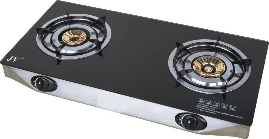 Samp;E SE Gaskocher, Edelstahl Gaskocher 2-flammig mit Zundsicherung, 30 50 mbar, Durch den Turboeffekt wird die Verwirbelung von Gas und Sauerstoff verstarkt Газовая плита SE, газовая плита из нержавеющей стали, 2 пламени с запальным предохранителем, 30