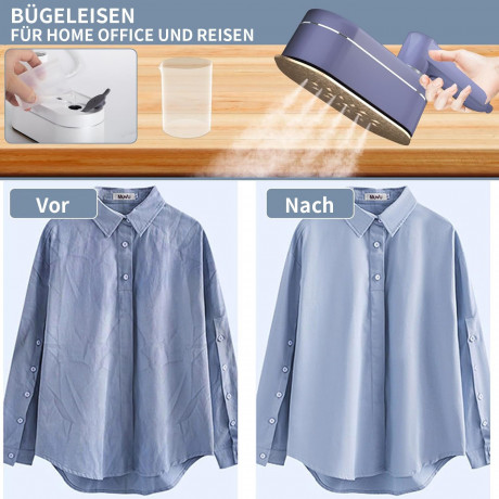 EUARY EUARY Reise-Dampfbugeleisen Reise Bugeleisen Mini Kabellos Dampfbugeleisen Klein 1200W 120ML, LED Display 20s Quick Heating Iron Steamer fur Zuhause und Unterwegs Grau Дорожный паровой утюг EUARY Дорожный утюг Мини-беспроводной паровой утюг Маленьки