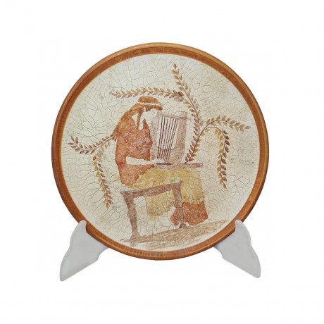 Винтажное декоративное панно с изображением в стиле классического периода 490 г. до н.э. А.Кувара 20,5см, Германия, 1960-70гг.