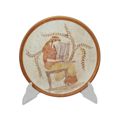 Винтажное декоративное панно с изображением в стиле классического периода 490 г. до н.э. А.Кувара 20,5см, Германия, 1960-70гг.