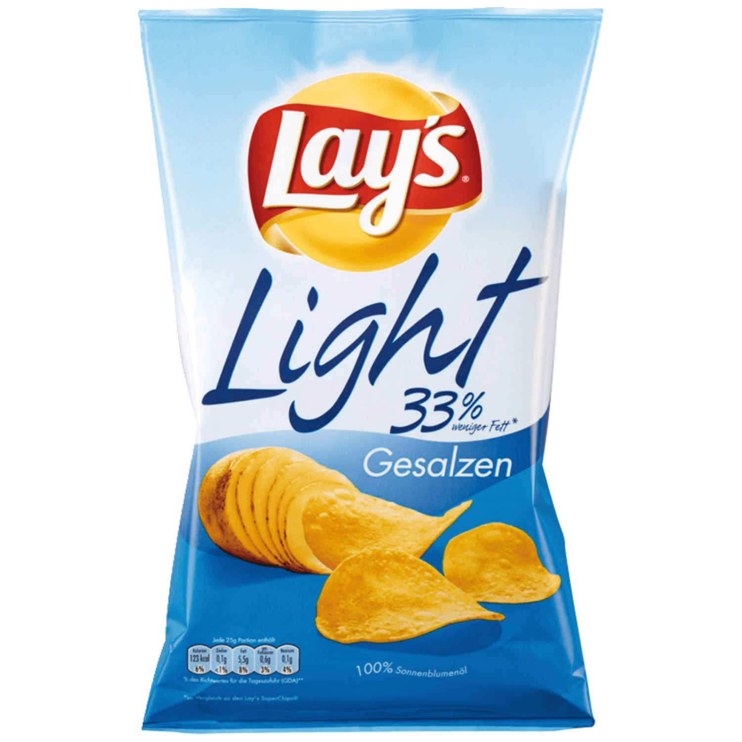 Купить Lays (Лейс) Light gesalzen Чипсы с солью 150г в интернет-магазине  Diskontshop.eu Германия всего за €3,04 в