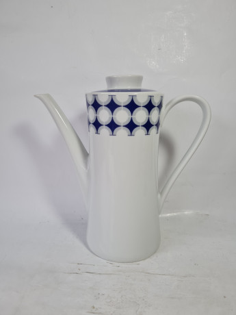 Набор для чая винтажный Mitterteich Bavaria, чайник и сахарница, с синим декором. фарфор, Германия, 1960-70гг.