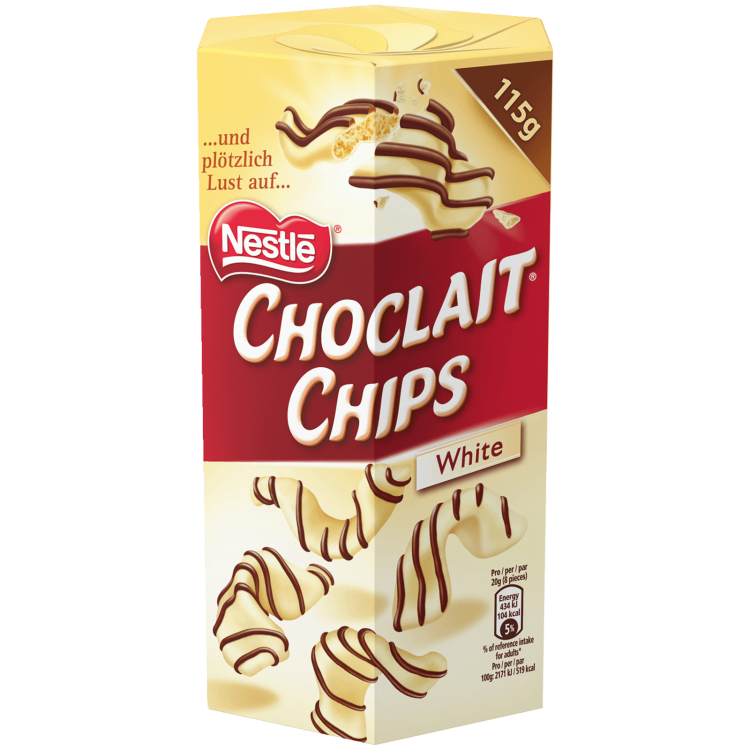 Nestle Choclait Chips White Кренедльки с миндальным вкусом 115г