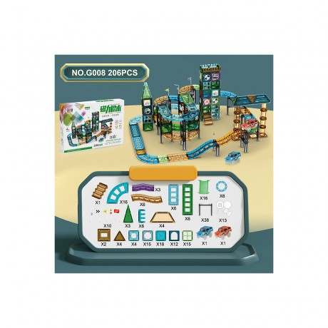 Syntek Magnetische Teile zum Zusammensetzen von Spielzeug Kinder bunte Fenster magnetische Licht Auto Spur 59pcs\/96pcs\/131ocs\/209pcs Gebaude Block magnetische Stucke Zusammenbau Spielzeug Магнитная сборка игрушечных деталей Детское красочное окно Магни