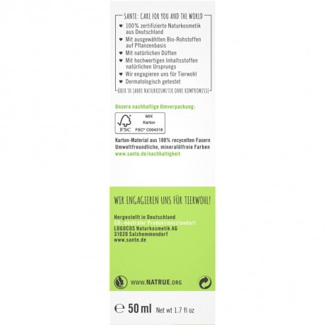 Sante FEUCHTIGKEITSCREME BIO-GRAPEFRUIT & EVERMATTM УВЛАЖНЯЮЩИЙ КРЕМ ОРГАНИЧЕСКИЙ ГРЕЙПФРУТ И EVERMATTM