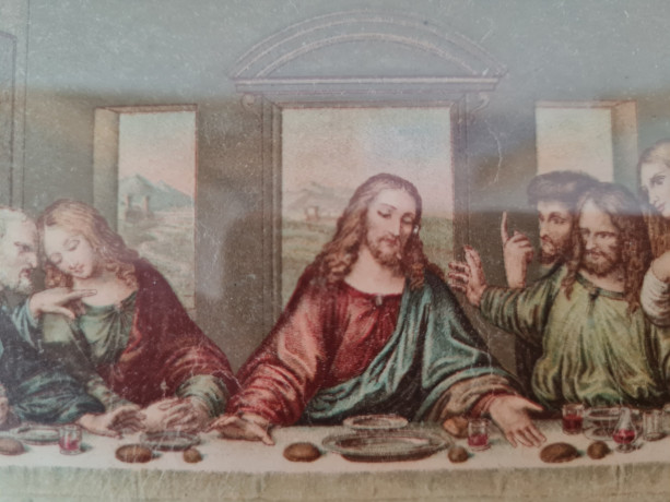 Картина винтажная "Тайная вечеря", 34,5 x 23,5 см, Германия, 1970-80гг.