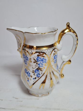 Сервиз кофейный винтажный Silesia, свадебный набор в стиле модерн, фарфор, кофейник, 2 кофейные пары, блюдце, Германия, 1960-70гг.