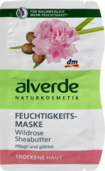 alverde NATURKOSMETIK Увлажняющая маска для лица с экстрактом Дикой Розы и Маслом Ши, 15 мл