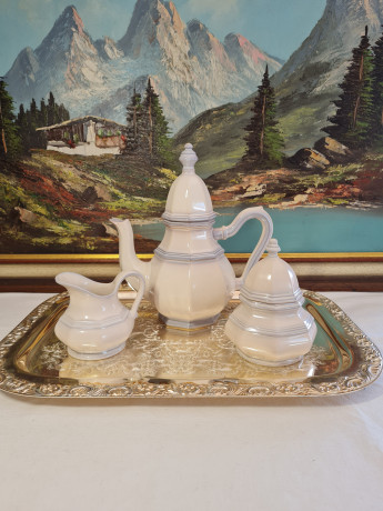 Набор для кофе винтажный Leonardo Classic / Gallo Design, кофейник, молочник, сахарница, фарфор, Германия, 1960-70гг.