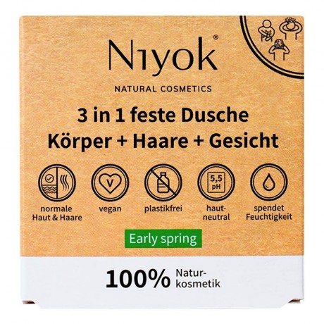 Niyok 3in1 feste Dusche Korper+Haare+Gesicht Early spring 80g Твердый душ 3в1 тело+волосы+лицо Ранняя весна 80г