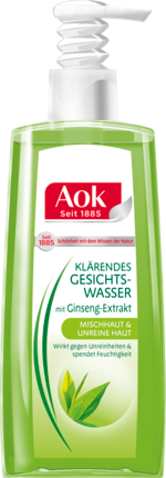 AoK Очищающее средство вода для лица с экстрактом женшеня, 200 мл