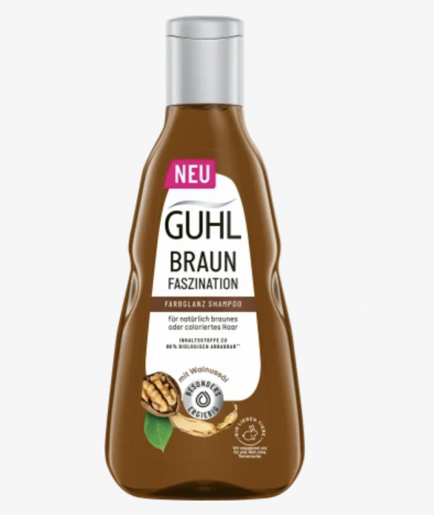 GUHL Shampoo Farbglanz Braun Faszination Оттеночный Шампунь для придания Темного насыщенного Оттенка, c маслом грецкого ореха и протеинами, 250 мл GUHL Shampoo Farbglanz Braun Faszination Оттеночный Шампунь для придания Темного насыщенного Оттенка, c маслом грецкого ореха и протеинами, 250 мл