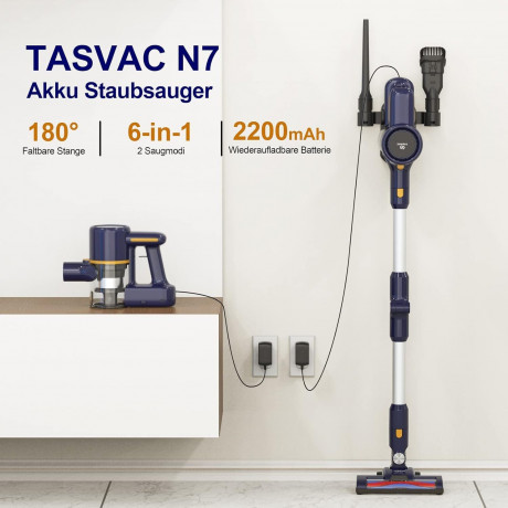 TASVAC TASVAC Akku-Stielstaubsauger TASVAC, 250,00 W, Akku Staubsauger, 25KPa, 55 Minuten, Akku-Hand-und Stielstaubsauger Беспроводной стержневой пылесос TASVAC TASVAC, 250,00 Вт, беспроводной пылесос, 25 кПа, 55 минут, беспроводной ручной и стержневой п
