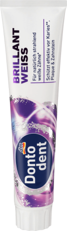 DONTODENT Zahnpasta Brillant weiss Зубная паста блестящий белый, для естественно сияющих белых зубов, 125 мл