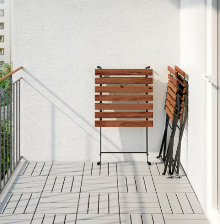 TARNO Tisch+2 stuhle/auben, schwarz/hellbraun lasiert 698.984.15, Cадовый cтол+2 стула, черный/светло-коричневый