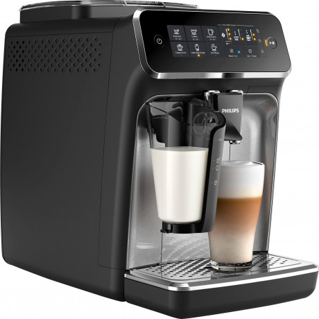 Philips Philips Kaffeevollautomat 3200 Serie EP3246/70 LatteGo, fur 5 Kaffeespezialitaten und anpassbarer Starke, silber schwarz  Полностью автоматическая кофемашина Philips серии 3200 EP3246/70 LatteGo, для 5 сортов кофе и регулируемой крепости, серебрис