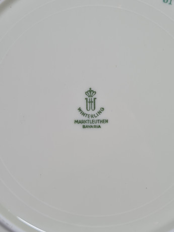 Чайное трио винтажное Winterling Marktlrethen Bavaria с сине-золотистыми цветами, фарфор, Германия, 1970-80гг.