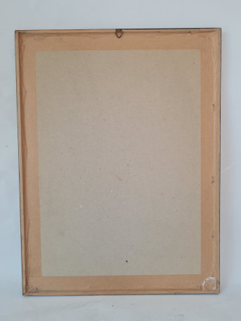 Картина винтажная в черно-белых тонах "г. Эбербах" O.W.Pfilze, 31 x 41 см, Германия, 1960-70гг.