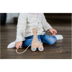 KINDSGUT Holz-Ziehtier Giraffe Nachziehspielzeug Деревянный жираф тянет за собой игрушку