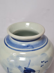 Delft Holland Ваза &quot;Мельница&quot;, дельфтский фарфор, 10,5 x 8 см, Голландия, 1960-70гг.