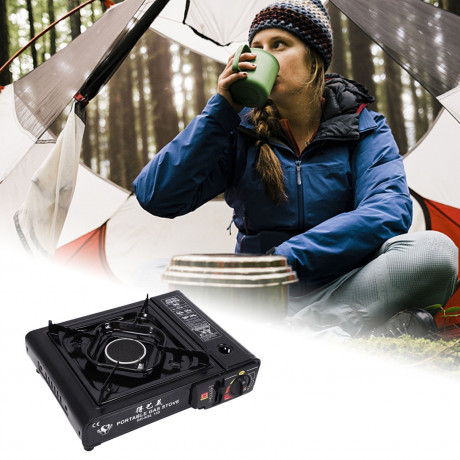 Melody Melody Gaskocher Campingkocher Gasherd Herd Tischkocher Outdoor Portable Campingherd, (1-St., mit Anzundautomatik), 34x25x11 cm (L/B/H) Газовая плита Мелодия, походная плита, газовая плита, настольная плита, уличная портативная походная плита, (1