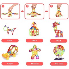 COSTWAY Magnetspielzeug 158 Teile Magnetische Bausteine Магнитная игрушка 158 деталей Магнитные строительные блоки