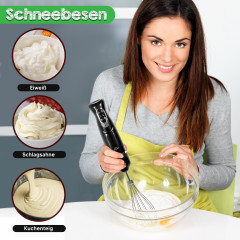 KESSMANN Schafer KESSMANN Schafer Stabmixer Set mit Purierbecher Zerkleinerer Schneebeesen 5Tlg Edelstahl Mixer, 600,00 W, Elektrischer Smoothie Maker Handmixer Ruhrstab Milchshake Blender Набор ручных блендеров KESSMANN Schafer с чашкой Purier, венчик-