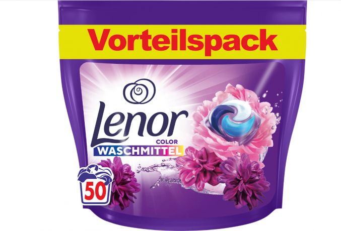 LENOR Colorwaschmittel Pods Blutentraum, 50 Wl ЛЕНОР Капсулы для стирки с ароматом Цветочный сад, 50 капсул