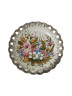 Тарелка декоративная винтажная Bassano с ярким цветочным декором, вырубная керамика, 25 см, Италия, 1960-70гг.