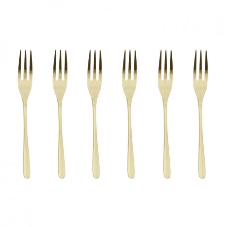 Sambonet Sambonet Taste - Edelstahl / PVD champagnerfarben Kuchengabel-Set 6-tlg. Кнопка Sambonet - нержавеющая сталь / PVD цвета шампанского, набор вилок для торта, 6 шт.