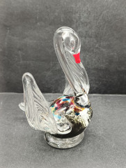 Статуэтка винтажная Murano Glas "Белый лебедь", выдувное стекло, 13.5 см, Италия, 1960-70гг.