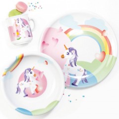 Seltmann Weiden Seltmann Weiden Compact Kindersets Kindersatz Mein kleines Einhorn 3-tlg. Seltmann Weiden Компактные детские наборы Детский набор Мой маленький единорог из 3-х предметов.