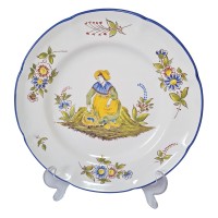 Sarreguemines Коллекционная керамическая тарелка, 24,5см, Франция 1920г.