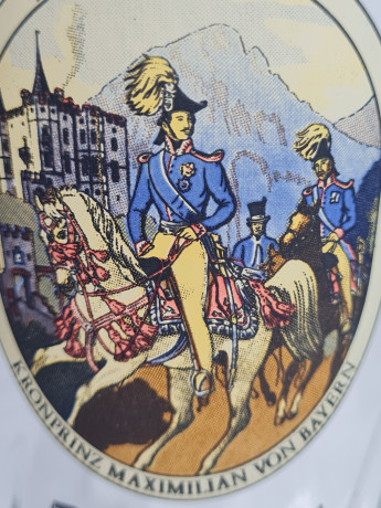 Немецкие пивные бокалы винтажные Rastal / Prinzregent Luitpold, 2 шт., стекло, 0.5 л, 23 см, Германия, 1980-90гг.