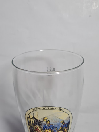 Немецкие пивные бокалы винтажные Rastal / Prinzregent Luitpold, 2 шт., стекло, 0.5 л, 23 см, Германия, 1980-90гг.