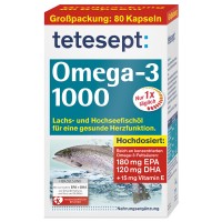 tetesept Omega-3 Lachsol 1000 80st, Омега-3 морской рыбы, 80 шт