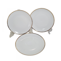 Тарелка винтажная Kahla с золотым ободком, фарфор, 3 шт., 19 см, Германия, 1970-80гг.